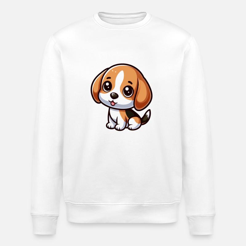 Chibi Beagle Dog - Stanley/Stella ROLLER Unisex Organic Sweatshirt - white
