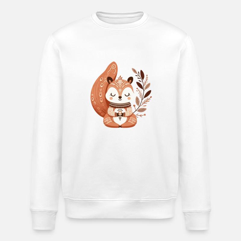 Zen-Eichhörnchen - Stanley/Stella Unisex Bio-Sweatshirt ROLLER - Weiß