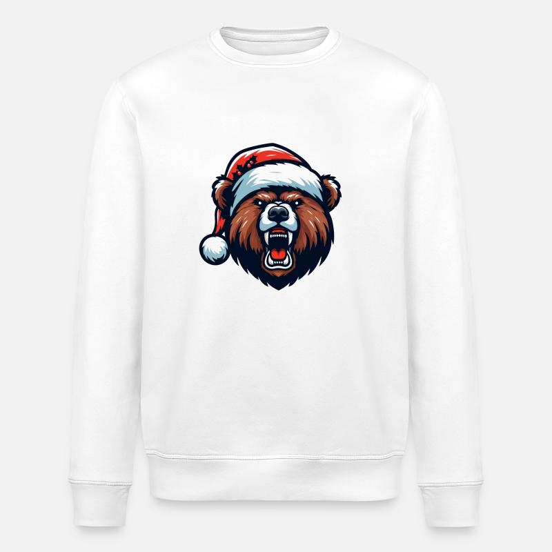 Ours Grizzly de noël - Sweat bio ROLLER Stanley/Stella Unisexe - blanc