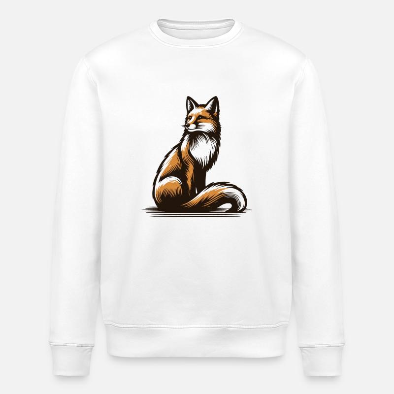 Fox - Stanley/Stella ROLLER Unisex Organic Sweatshirt - white