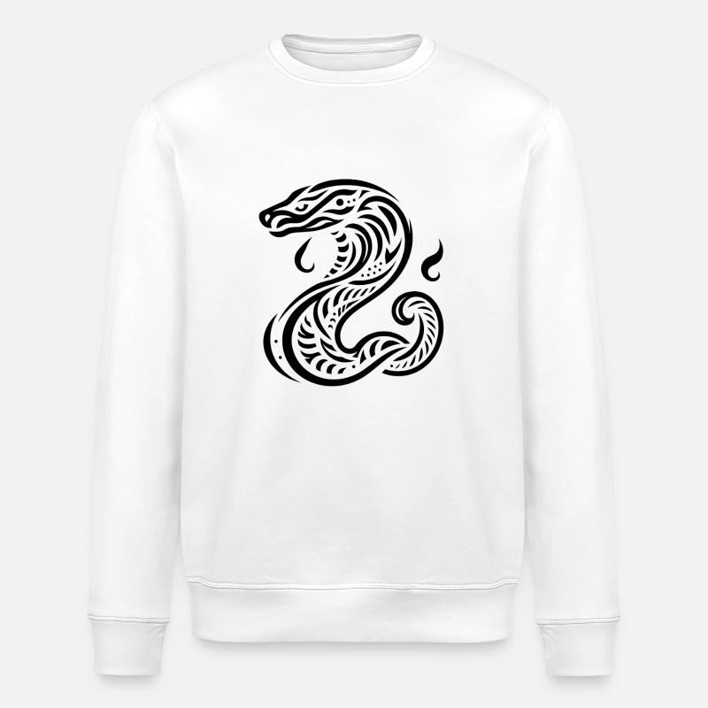 Stammes-Schlange - Stanley/Stella Unisex Bio-Sweatshirt ROLLER - Weiß