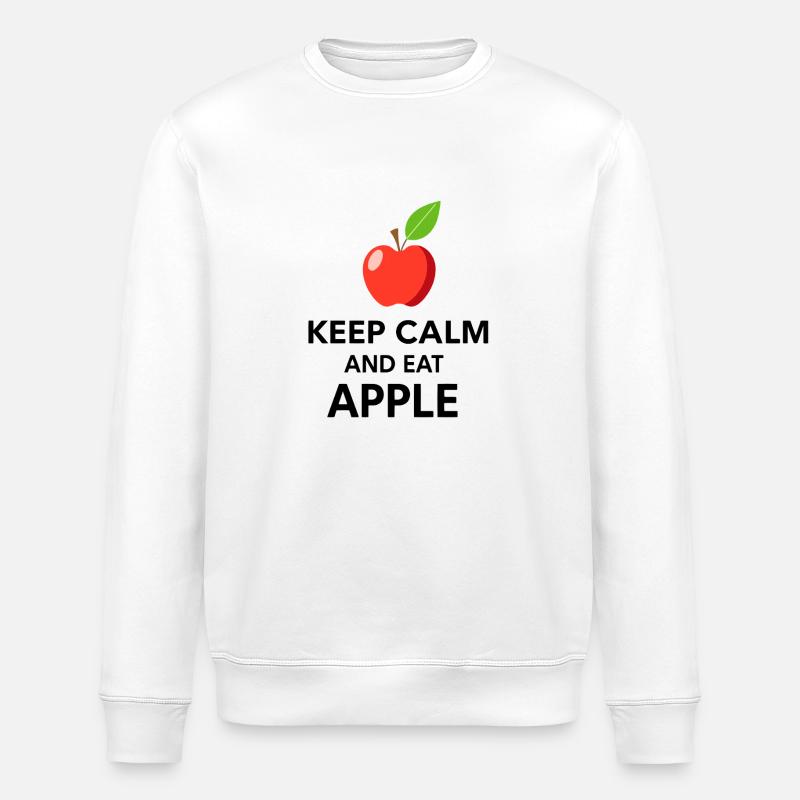 Keep Calme, Mange des pommes - Sweat bio ROLLER Stanley/Stella Unisexe - blanc