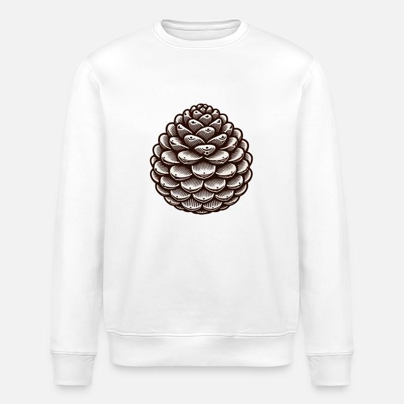 Pine cone - Stanley/Stella ROLLER Unisex Organic Sweatshirt - white