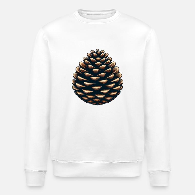 Pine cone - Stanley/Stella ROLLER Unisex Organic Sweatshirt - white