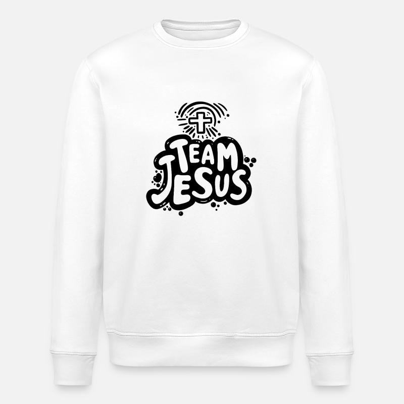 Logo de l’équipe Jésus - Noir - Sweat bio ROLLER Stanley/Stella Unisexe - blanc