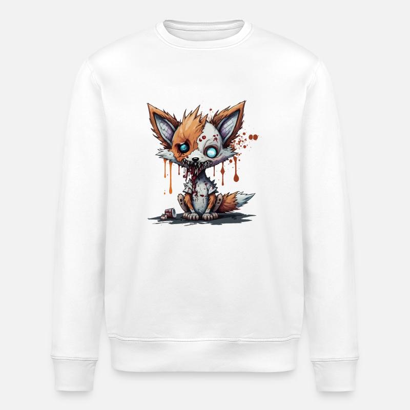 Zombie Fox - Stanley/Stella ROLLER Unisex Organic Sweatshirt - white