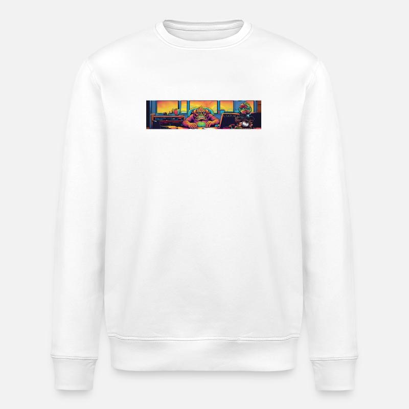 Monster Café Neon - Stanley/Stella Unisex Bio-Sweatshirt ROLLER - Weiß