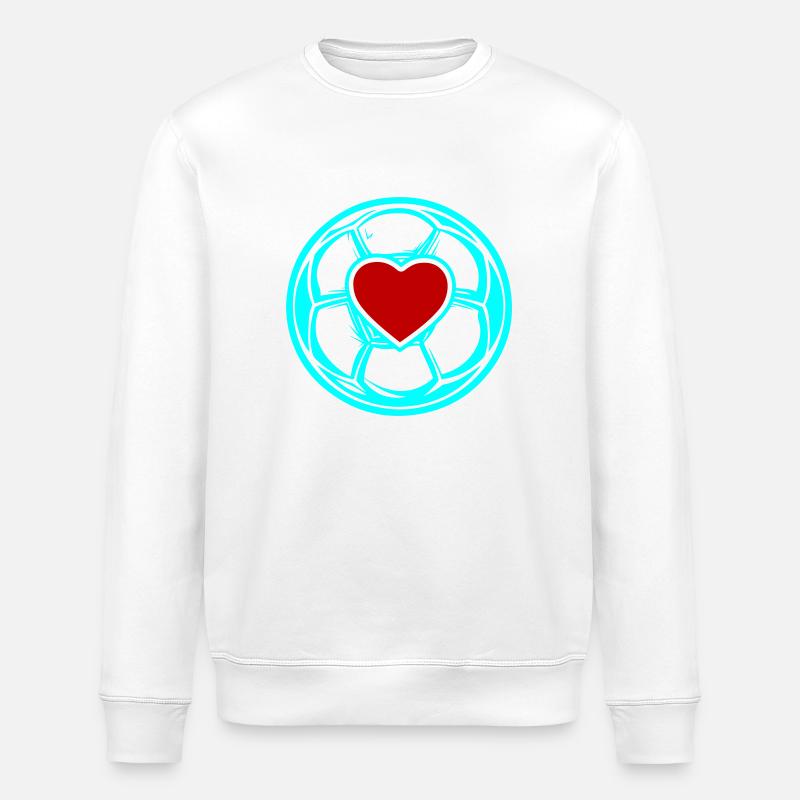 Fussball Herz Symbol - Stanley/Stella Unisex Bio-Sweatshirt ROLLER - Weiß
