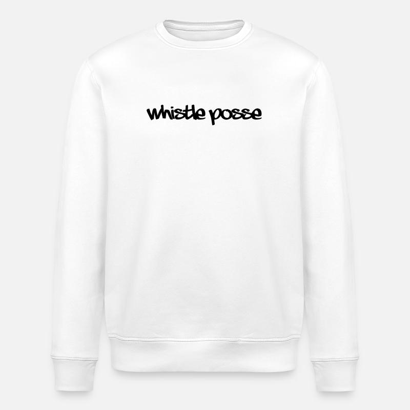 1990s rave style "Whistle posse"  - Stanley/Stella ROLLER Unisex Organic Sweatshirt - white