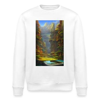 Simulation abstrait nature paysage - Sweat bio ROLLER Stanley/Stella Unisexe - blanc - Devant - Nik (191cm)