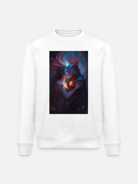 Demons Fantasy love scene - Stanley/Stella ROLLER Unisex Organic Sweatshirt - white