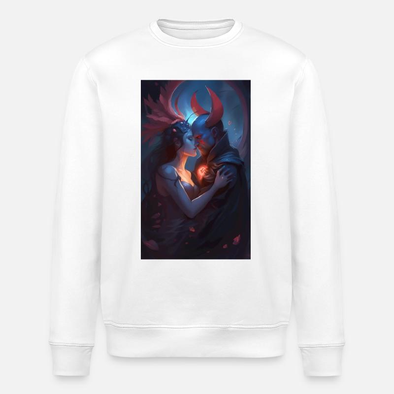 Dämonen Fantasy Liebesszene - Stanley/Stella Unisex Bio-Sweatshirt ROLLER - Weiß