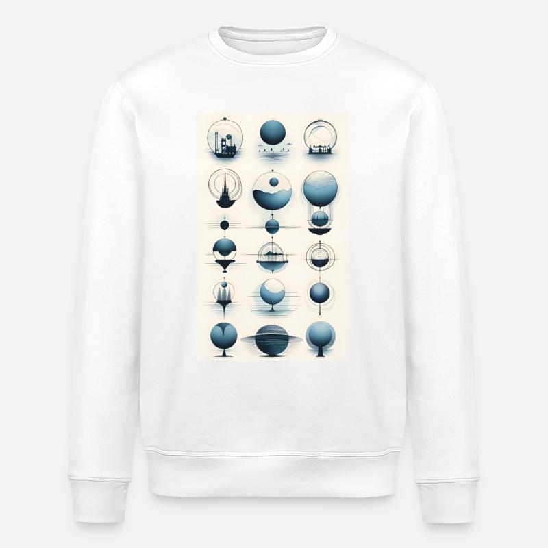 Versions des sphères géométriques - Sweat bio ROLLER Stanley/Stella Unisexe - blanc