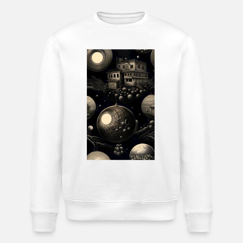 Dark geometric & abstract home - Stanley/Stella ROLLER Unisex Organic Sweatshirt - white