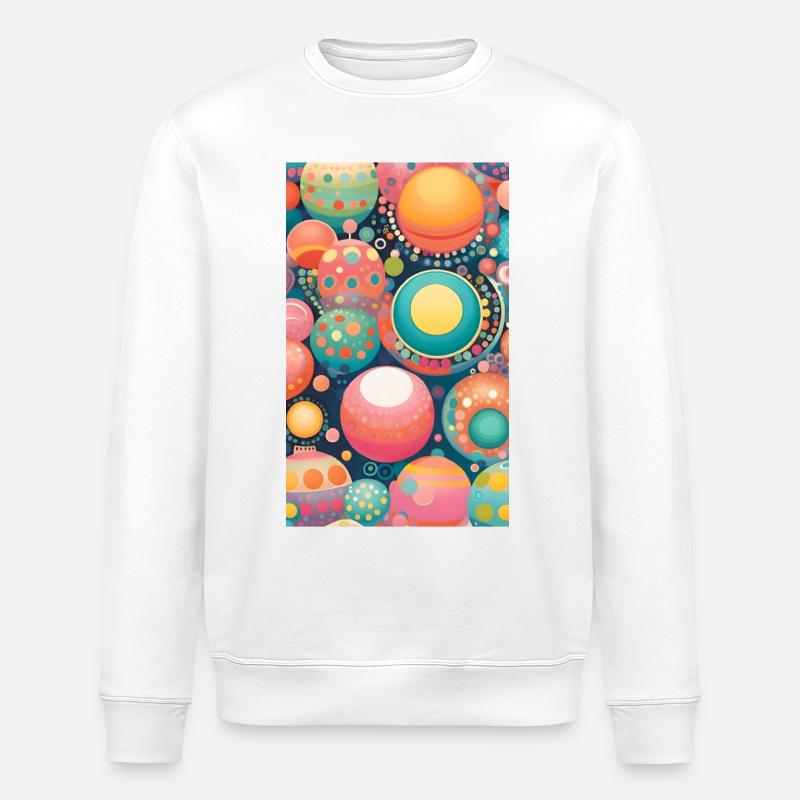 Gentle circle geometry - Stanley/Stella ROLLER Unisex Organic Sweatshirt - white