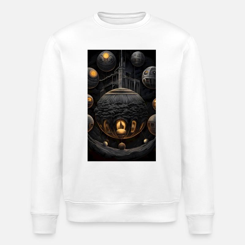 Dunkle Kugelwelt-Fantasy - Stanley/Stella Unisex Bio-Sweatshirt ROLLER - Weiß