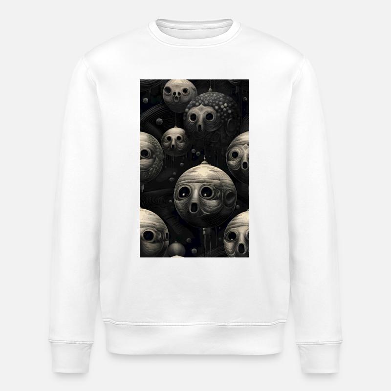 Graue Kugelflächen - Stanley/Stella Unisex Bio-Sweatshirt ROLLER - Weiß