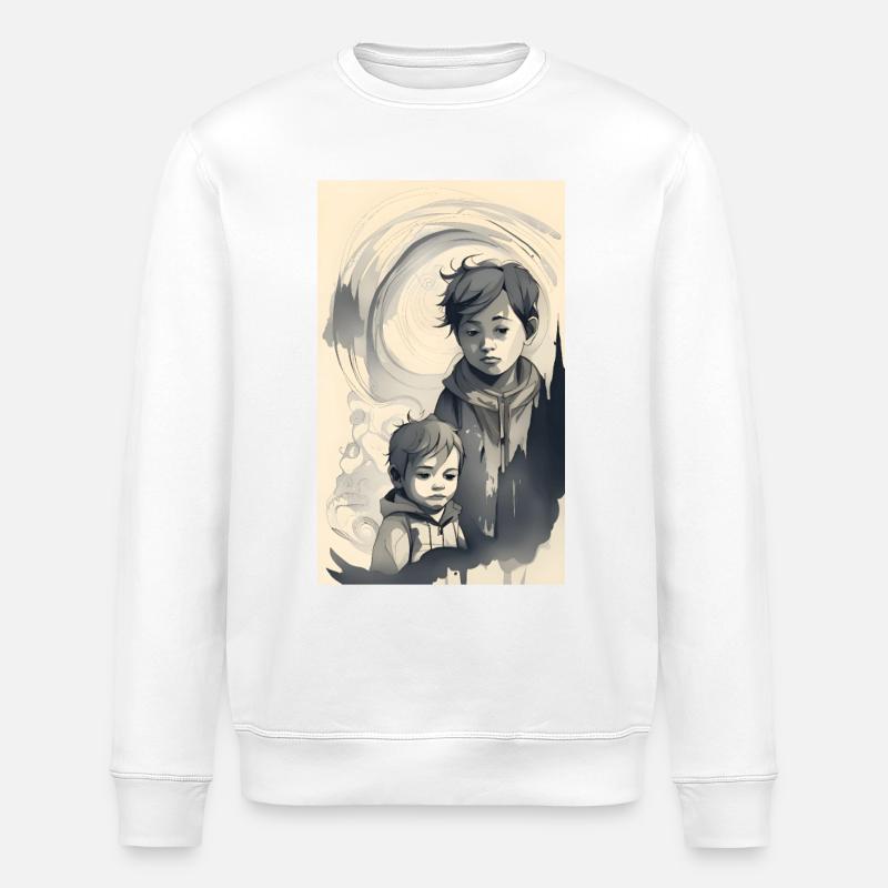 Frères à l’encre abstraite - Sweat bio ROLLER Stanley/Stella Unisexe - blanc