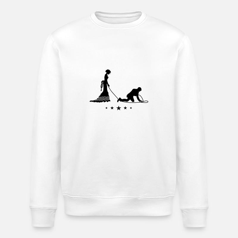 Wedding Newlyweds Leash - Stanley/Stella ROLLER Unisex Organic Sweatshirt - white