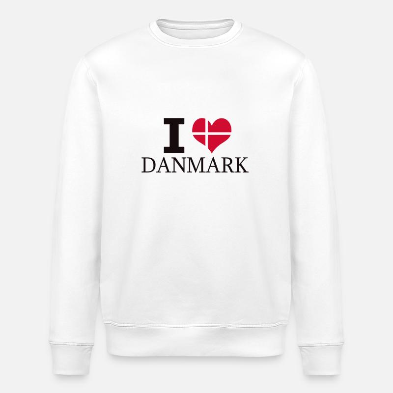 I LOVE DANMARK - Stanley/Stella Unisex Bio-Sweatshirt ROLLER - Weiß