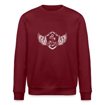 Anker Tattoo Schild - Stanley/Stella Unisex Bio-Sweatshirt ROLLER - Burgunderrot - Vorne - Nik (191cm)