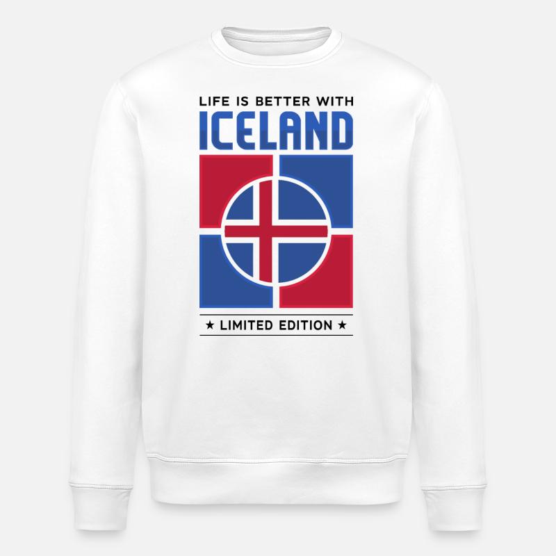 Islande - Sweat bio ROLLER Stanley/Stella Unisexe - blanc