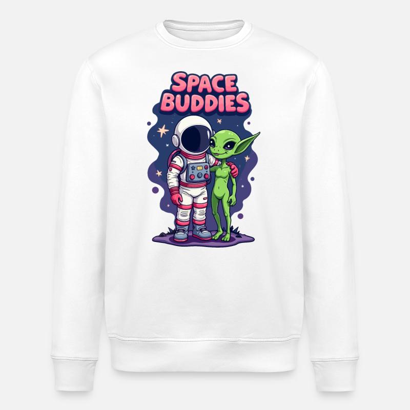 Space Buddies - Stanley/Stella ROLLER Unisex Organic Sweatshirt - white