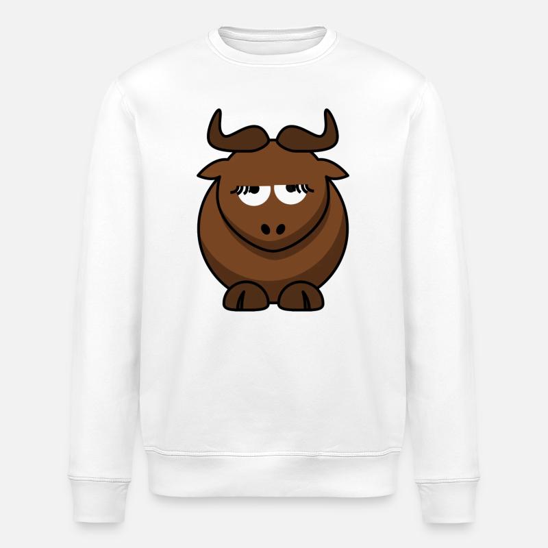 Schlafende Bulle Cartoon - Stanley/Stella Unisex Bio-Sweatshirt ROLLER - Weiß