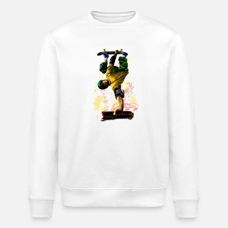 Skateboarding - Stanley/Stella Unisex Bio-Sweatshirt ROLLER - Weiß