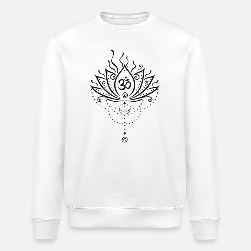 Fleur de lotus, version noire - Sweat bio ROLLER Stanley/Stella Unisexe - blanc