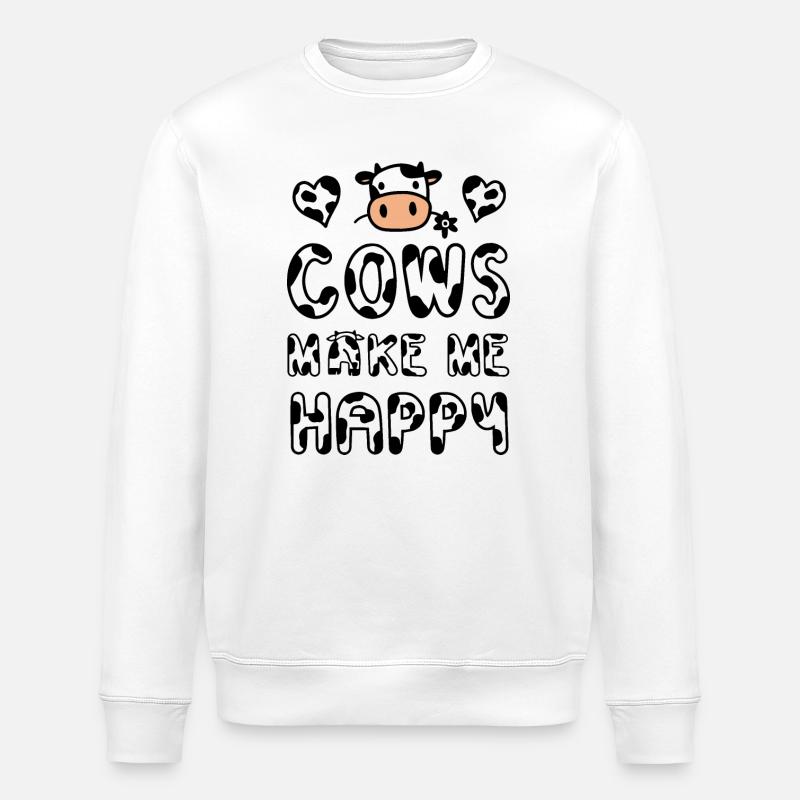 Kuh Kühe - Stanley/Stella Unisex Bio-Sweatshirt ROLLER - Weiß