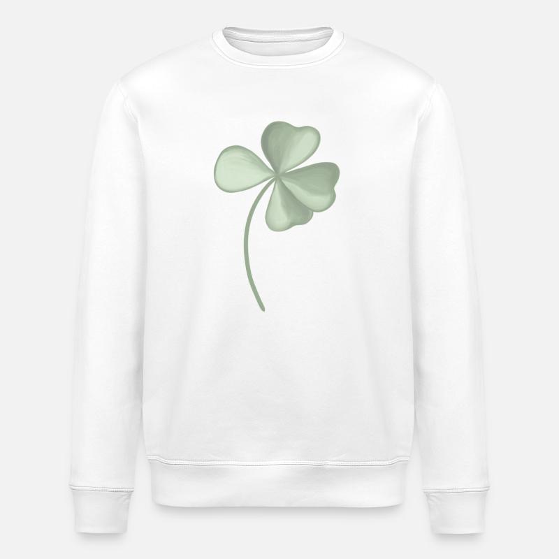 Vierblättriges Kleeblatt - Stanley/Stella Unisex Bio-Sweatshirt ROLLER - Weiß