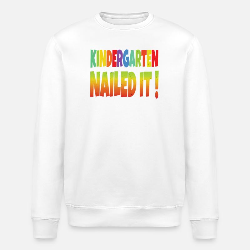 Farbenfrohes Kindergarten Erfolgsschild - Stanley/Stella Unisex Bio-Sweatshirt ROLLER - Weiß