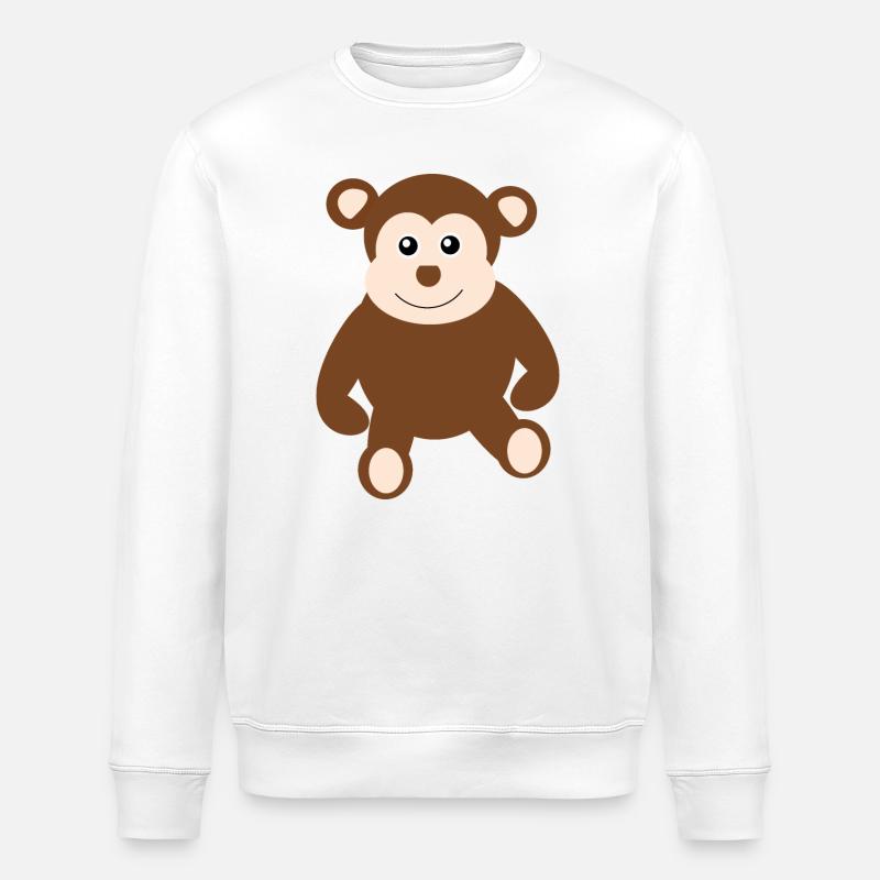 Monkey - Stanley/Stella ROLLER Unisex Organic Sweatshirt - white