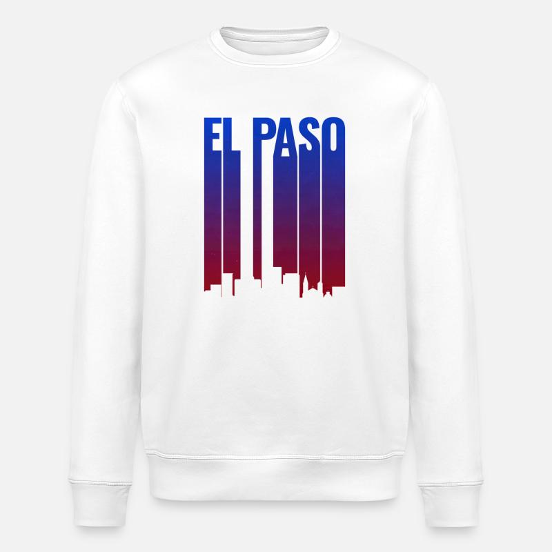 El Paso Skyline Gradient - Stanley/Stella Unisex Bio-Sweatshirt ROLLER - Weiß