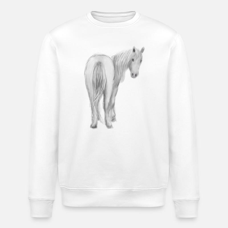 Pferd - Stanley/Stella Unisex Bio-Sweatshirt ROLLER - Weiß