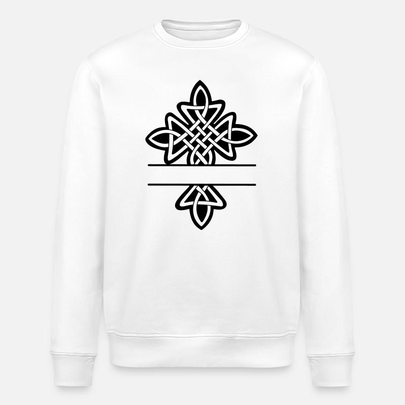 Monogramme croisé celtique - Sweat bio ROLLER Stanley/Stella Unisexe - blanc