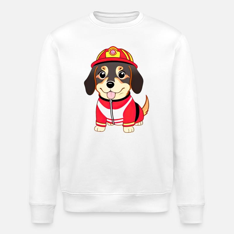 Chiot, chien comme pompier - Sweat bio ROLLER Stanley/Stella Unisexe - blanc