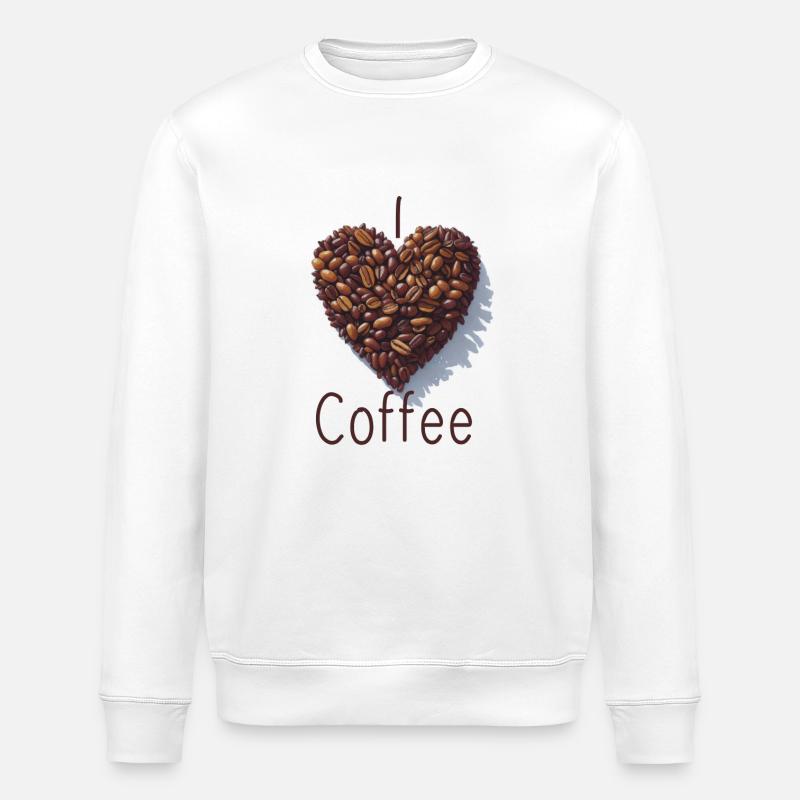 ich liebe Kaffee - Stanley/Stella Unisex Bio-Sweatshirt ROLLER - Weiß