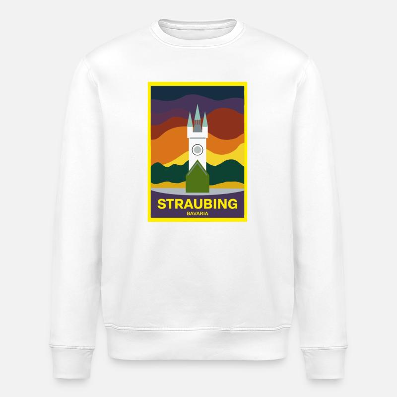 Straubing Stadtturm Bayern Deutschland - Stanley/Stella Unisex Bio-Sweatshirt ROLLER - Weiß