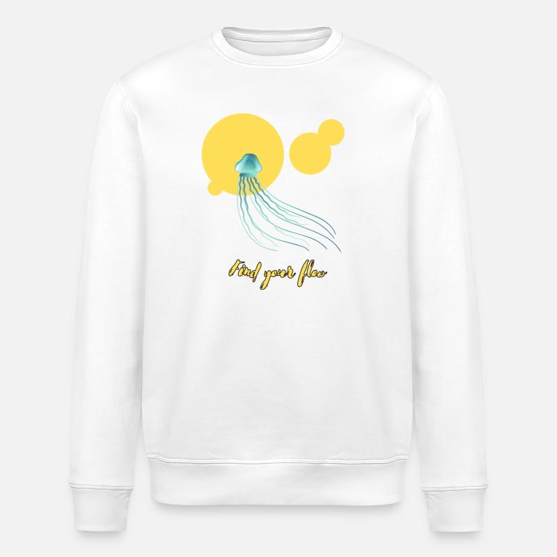Finde deinen Flow – Leuchtende Qualle - Stanley/Stella Unisex Bio-Sweatshirt ROLLER - Weiß