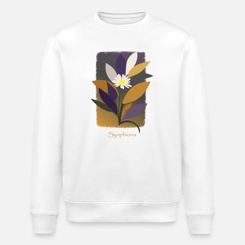 Warm gefärbte Synphonia-Blume - Stanley/Stella Unisex Bio-Sweatshirt ROLLER - Weiß