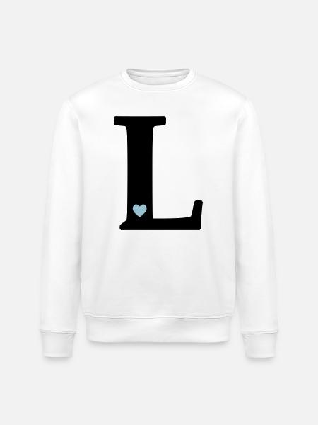 point L Initial letter - Stanley/Stella ROLLER Unisex Organic Sweatshirt - white