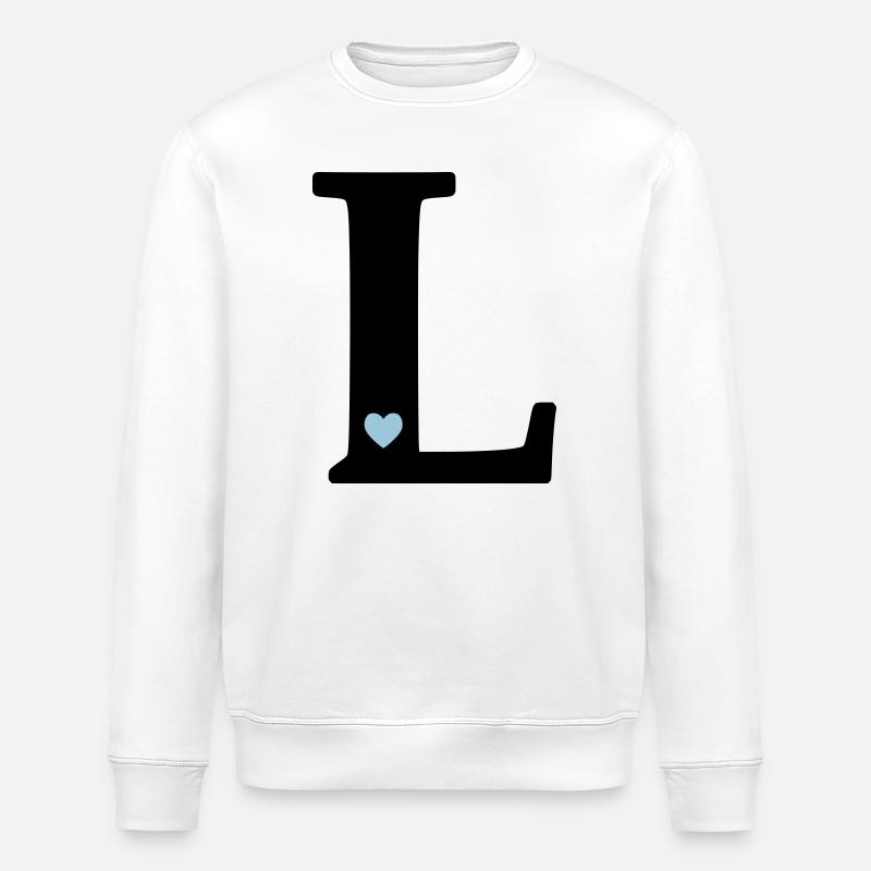 point L Lettre initiale - Sweat bio ROLLER Stanley/Stella Unisexe - blanc