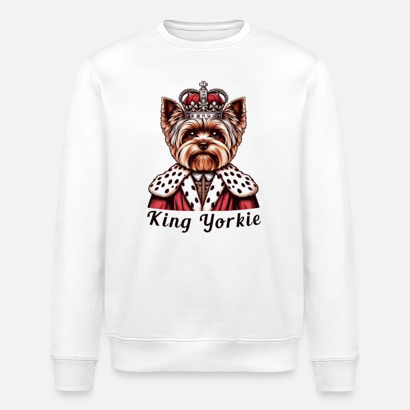 Yorkshire Terrier King - Stanley/Stella ROLLER Unisex Organic Sweatshirt - white