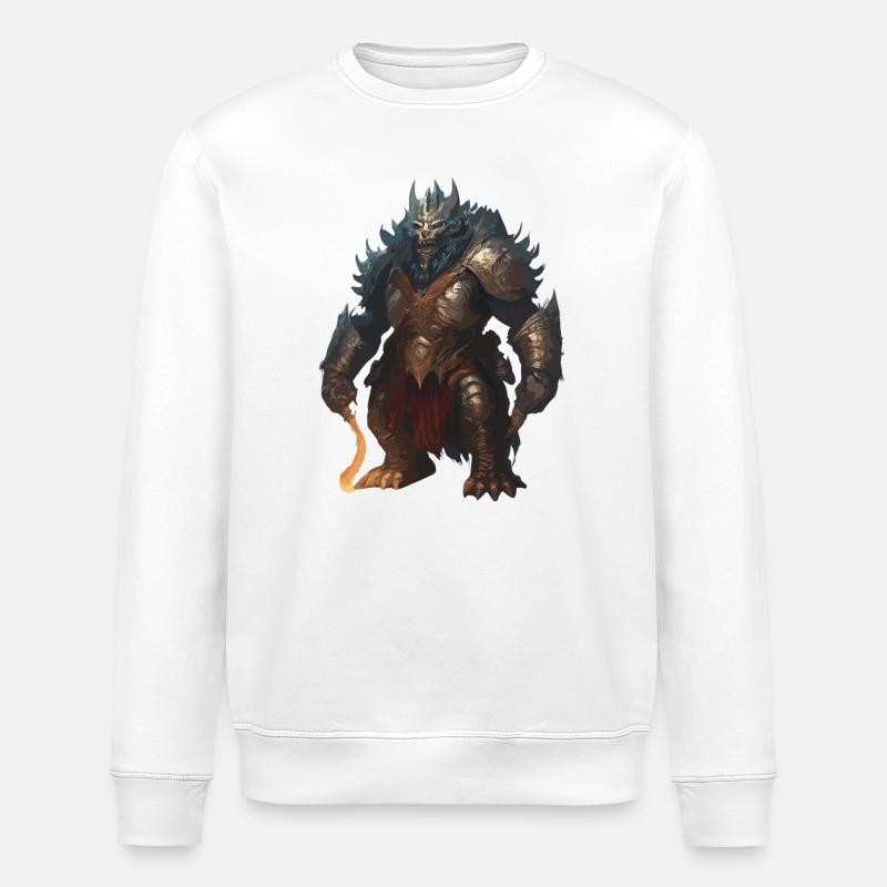 Dämonischer Krieger  - Stanley/Stella Unisex Bio-Sweatshirt ROLLER - Weiß