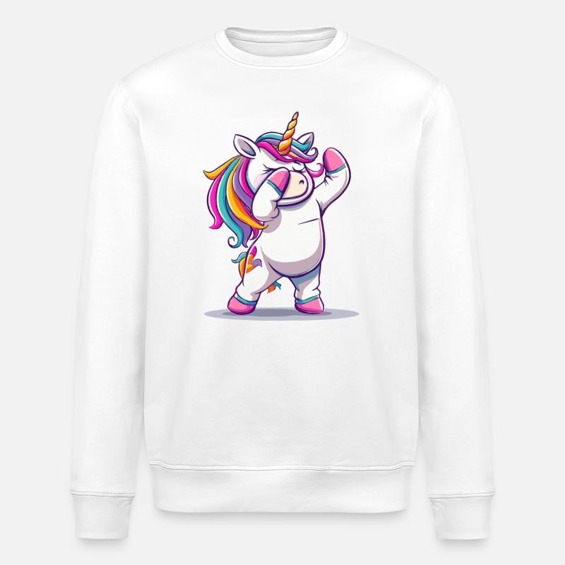 Dancing Unicorn - Stanley/Stella ROLLER Unisex Organic Sweatshirt - white