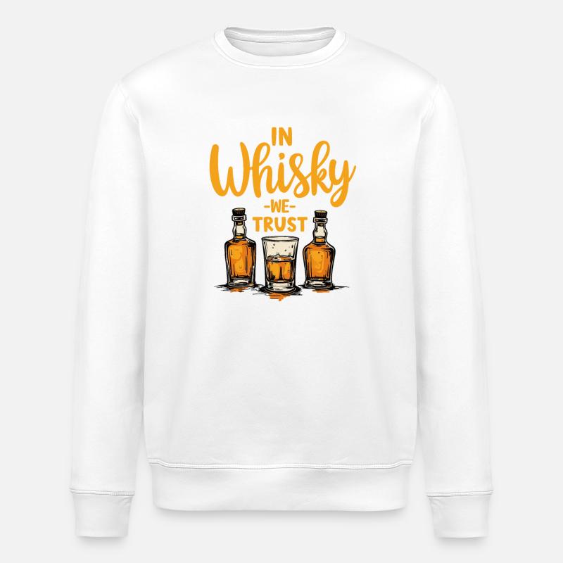 IN WHISKY WE TRUST, WHISKEY - Stanley/Stella Unisex Bio-Sweatshirt ROLLER - Weiß