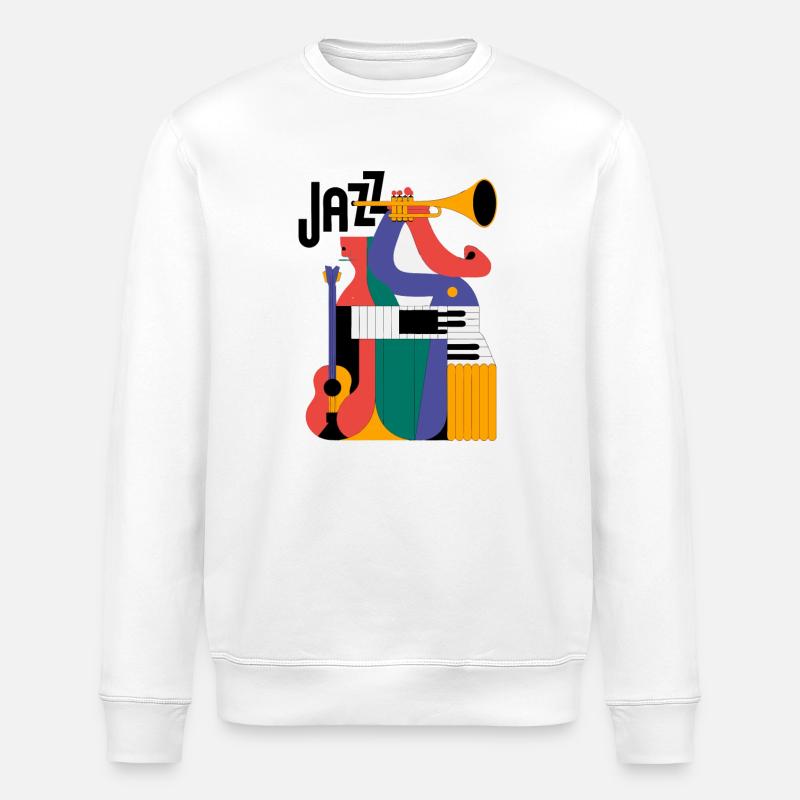 Artful Musical Compositional Design - Stanley/Stella ROLLER Unisex Organic Sweatshirt - white