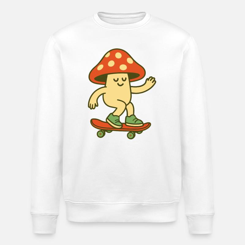 Skater-Pilz - Stanley/Stella Unisex Bio-Sweatshirt ROLLER - Weiß